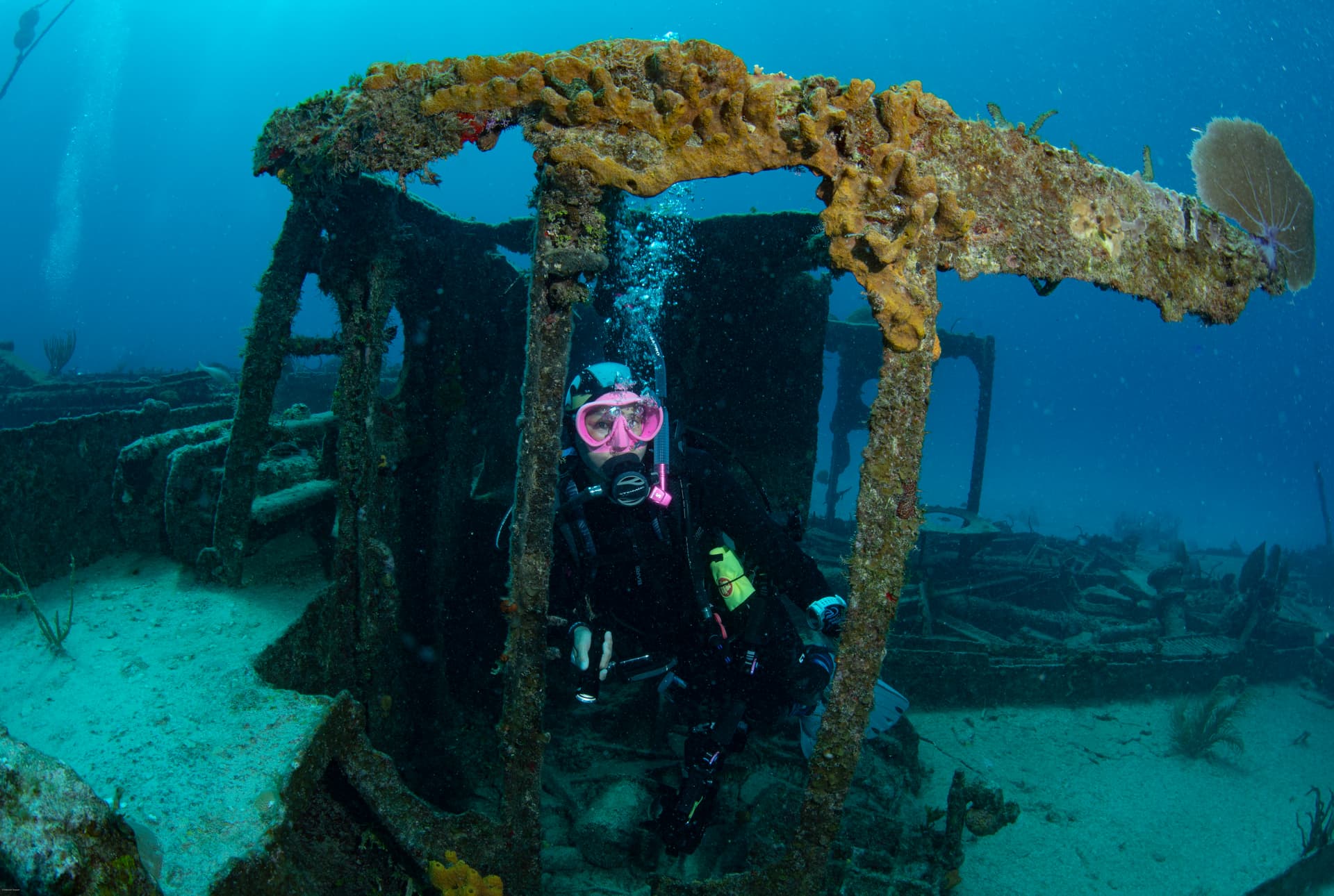 Generosa positing in Trader Soto Wreck