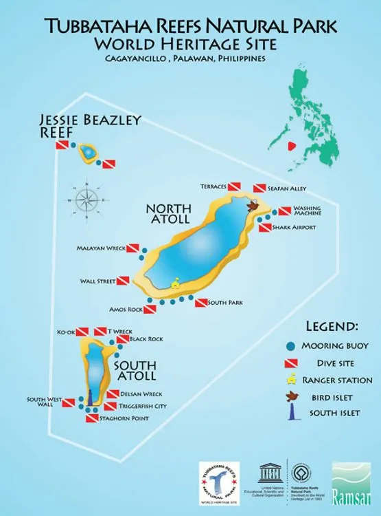 Tubbataha Dive Site Map